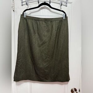 Vintage Neiman Marcus 100% Cashmere Pencil Suit‎ Skirt Ripetta Roma Italy Green